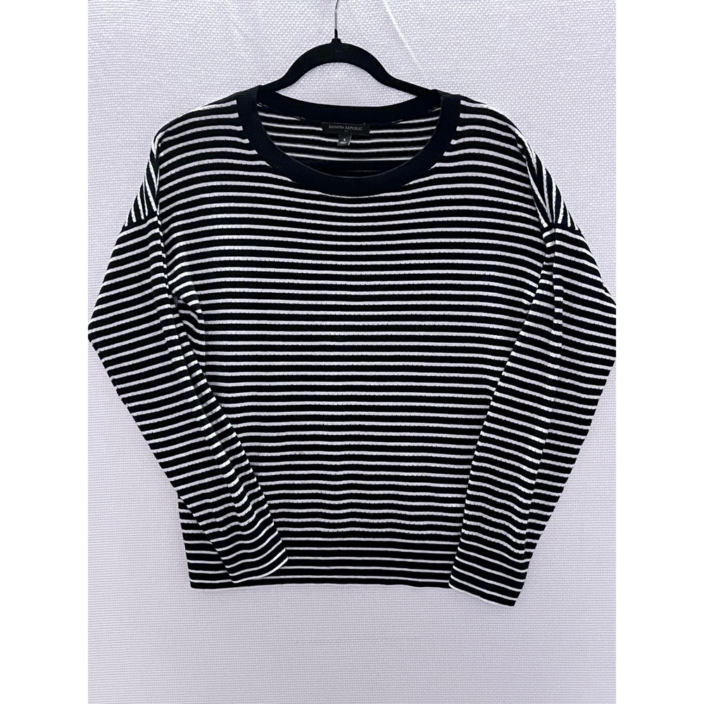 Banana Republic Striped Scoop Neck Long Sleeve Sweater Womens Size S‎